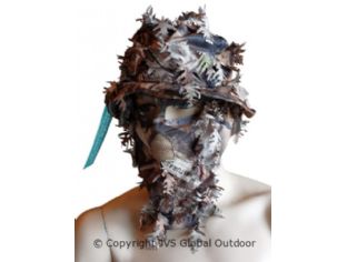 Bucket hat met gezichtsmasker brown leaf