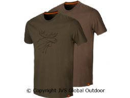 Härkila graphic t-shirt 2-pack Willow green/Slate brown
