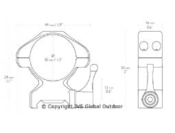 Hawke Precision Steel Ring Mounts Weaver 30mm