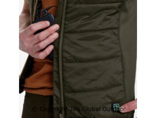 Heat Inner Waistcoat Deep Green 388 wiwith powerbank